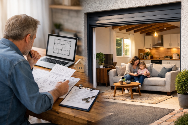 Garage transformé en pièce habitable avec déclaration administrative obligatoire en mairie